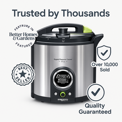 Presto 02152 – 17-Quart Digital Pressure Canner – 304 Stainless Steel